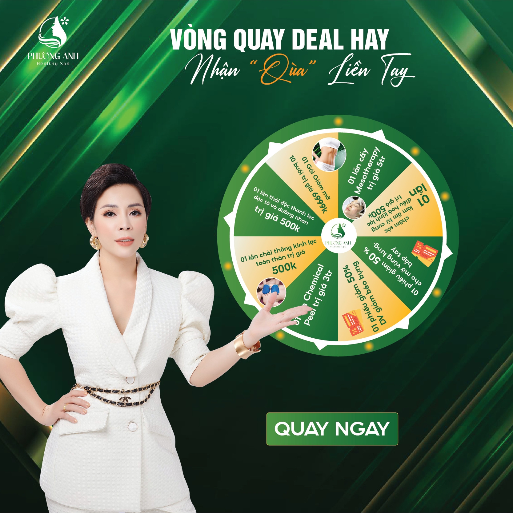Thiết kế vòng quay may mắn Phương Anh Spa